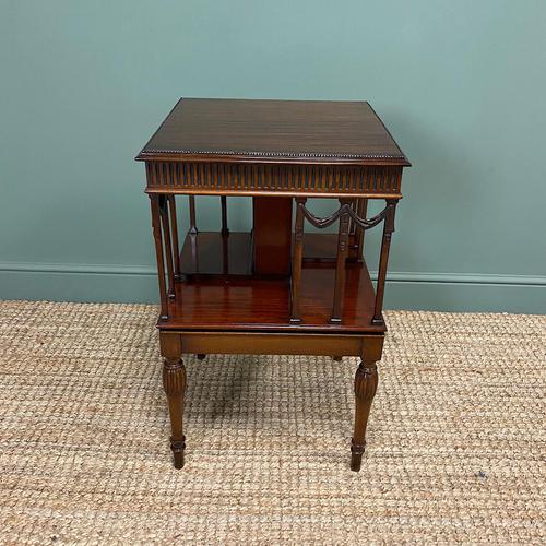 Sheraton Design Edwardian Mahogany Antique Revolving Bookcase (1 of 6)