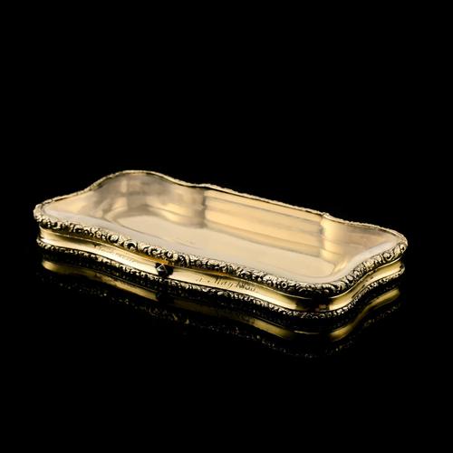 Rare Georgian Solid Silver Gilt Snuff Box with Rock Crystal - Charles Rawlings & William Summers, 1833 (1 of 25)