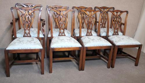 Set of Eight Mahogany Chippendale Style Chairs G.t.rackstraw - Droitwich (1 of 12)