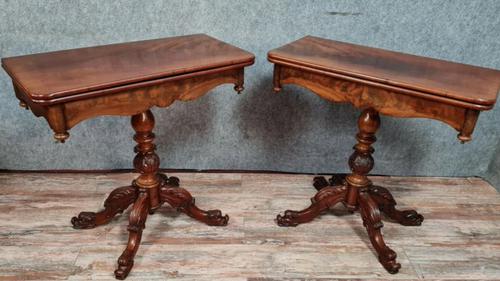 Very Fine Pair of French Empire Mahogany Games Tables c.1850 (1 of 13)