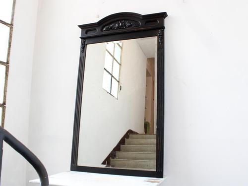 Late 19th Century French "Ebonised" Overmantel Mirror (1 of 4)