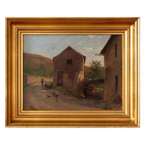 Frederik Rohde, Rural Scene With Chickens, Landscape Painting (1 of 7) Frederik Rohde, Rural Scene With Chickens, Landscape Painting (1 of 7)