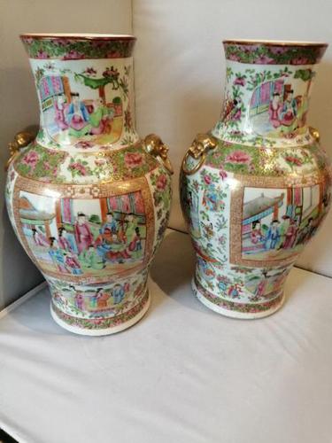 Fine Pair of 19th Century Cantonese Vases (1 of 19) Fine Pair of 19th Century Cantonese Vases (1 of 19)