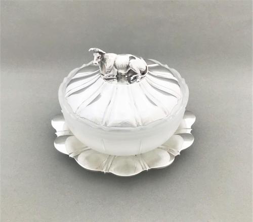 Fabulous William IV silver & glass butter dish (1 of 5)