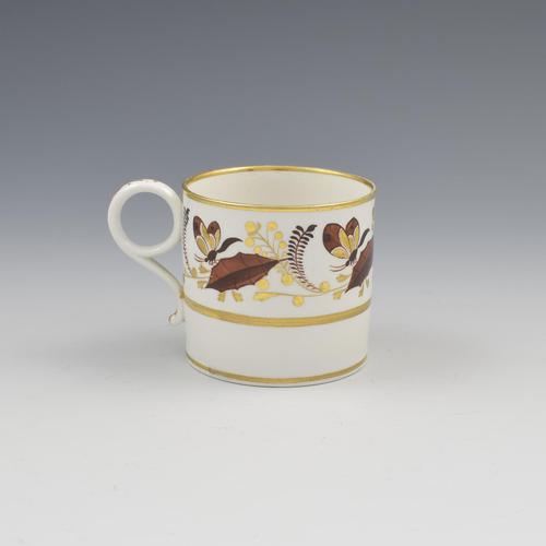 Barr, Flight & Barr Porcelain Coffee Can Holly Leaves & Butterflies c.1807 (1 of 6)