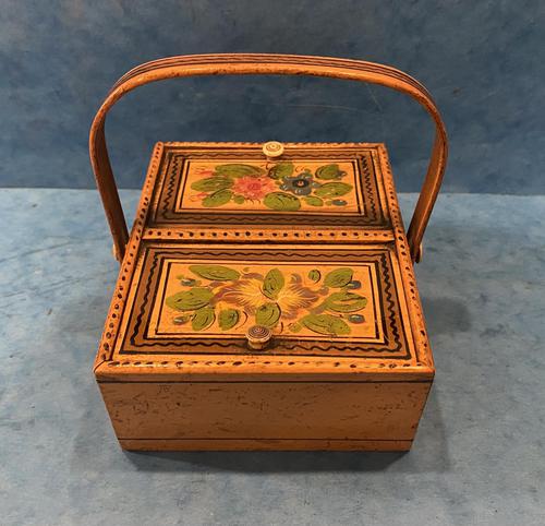 George III Sycamore & Tunbridge Ware  Sewing Basket (1 of 15)