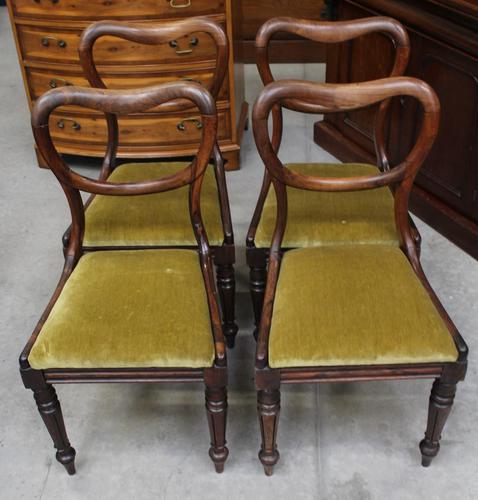 1940's Mahogany Set 4 Heart shape Dining chairs with Pop out Seats (1 of 3)