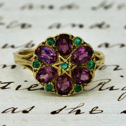The Vintage Garnet & Emerald Cluster Ring (1 of 3) The Vintage Garnet & Emerald Cluster Ring (1 of 3)