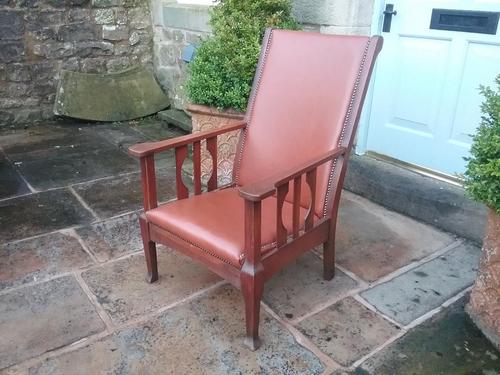 Arts & Crafts Leather Armchair (1 of 4) Arts & Crafts Leather Armchair (1 of 4)
