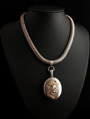 Victorian Silver Collar Necklace and Floral Locket (1 of 14) Victorian Silver Collar Necklace and Floral Locket (1 of 14)