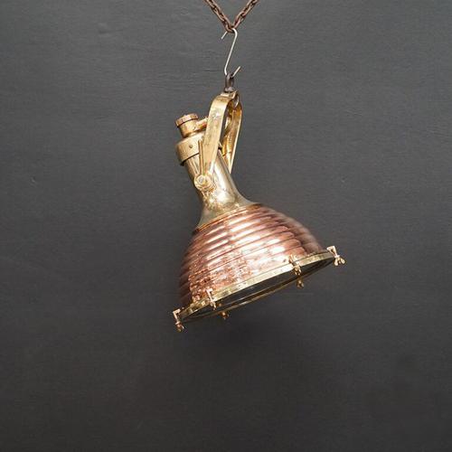 Original Large Copper Fluted Ships Cargo Light (1 of 8) Original Large Copper Fluted Ships Cargo Light (1 of 8)