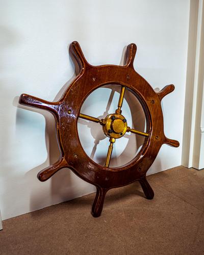 Brass & Oak Yacht Wheel (1 of 6)