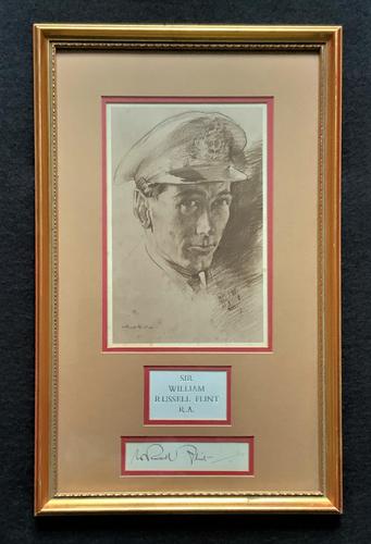 Sir William Russell Flint - Signed - Military Officer Portrait - Sepia Print (1 of 9) Sir William Russell Flint - Signed - Military Officer Portrait - Sepia Print (1 of 9)