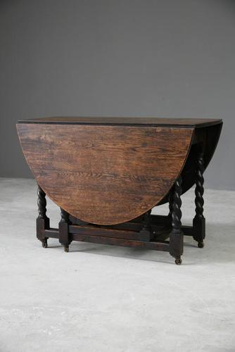 Oak Oval Drop Leaf Dining Table (1 of 12)