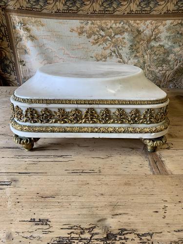 19th Century French White Marble Stand with Ormolu Decoration (1 of 8)