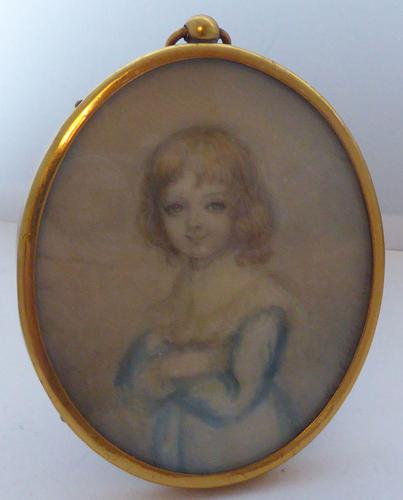 Watercolour Portrait Miniature Georgiana Duke of Devonshire 's Daughter c.1790 (1 of 13)