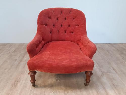 Victorian walnut easy chair (1 of 7)