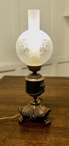 French Napoleon III Brass Oil Lamp Decorated with Lions & Chains (1 of 7) French Napoleon III Brass Oil Lamp Decorated with Lions & Chains (1 of 7)
