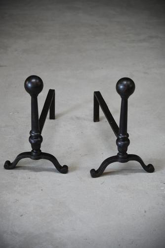 Large Cast Iron Andirons (1 of 12) Large Cast Iron Andirons (1 of 12)