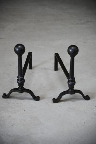 Large Cast Iron Andirons (1 of 12)