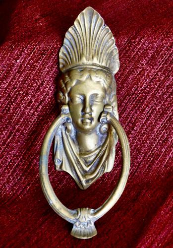 Victorian Brass Caryatid Door Knocker (1 of 5)