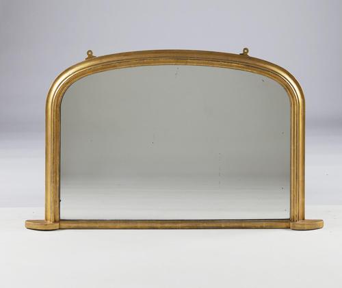 Victorian  English Gilt Arch Top Overmantle Mirror (1 of 6)