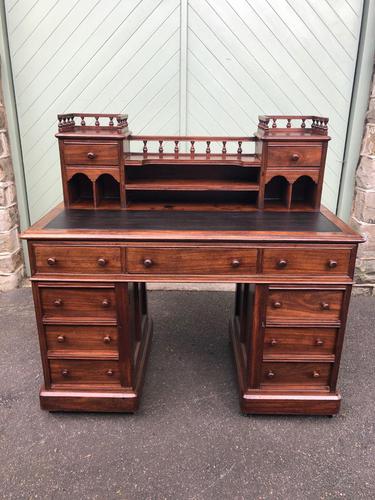 Antique Anglo Indian Teak Pedestal Writing Desk (1 of 13)