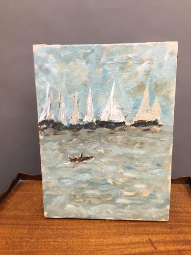 Oil on Canvas - Seascape with Boats (1 of 4) Oil on Canvas - Seascape with Boats (1 of 4)