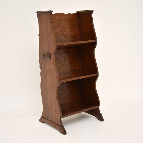 Antique Arts & Crafts Oak Open Bookcase (1 of 12)