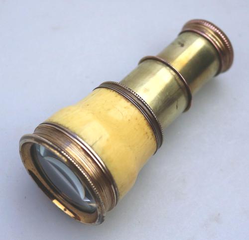 Good Regency 2-draw Monocular Spyglass Novelty Pocket Telescope c.1820 (1 of 9)