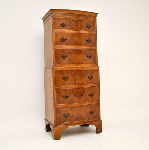 Antique Georgian Style Burr Walnut Chest on Chest (1 of 9)