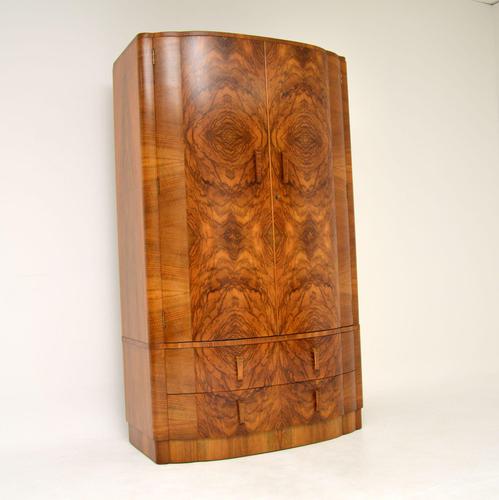 1930’s Art Deco Figured Walnut Wardrobe (1 of 12)