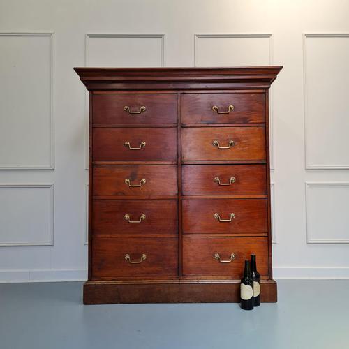 Large Antique Bank of Mahogany Drawers c.1880 (1 of 8)