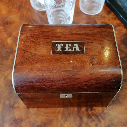 Antique Rosewood & Silver Tea Caddy (1 of 3) Antique Rosewood & Silver Tea Caddy (1 of 3)