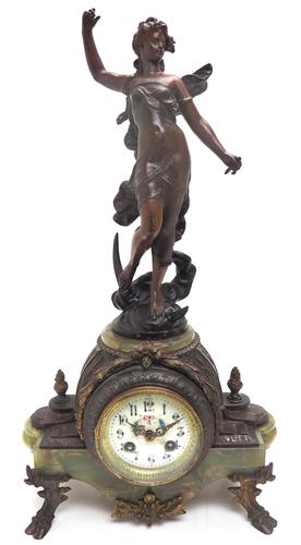 Incredible Art Nouveau Dancing Figural Mantel Clock 8 Day Striking Mantle (1 of 11) Incredible Art Nouveau Dancing Figural Mantel Clock 8 Day Striking Mantle (1 of 11)
