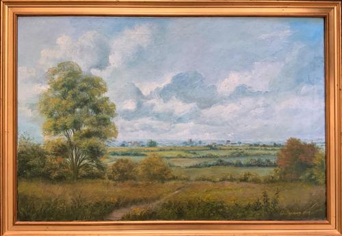 Original 20th Century Vintage English Farmland Country Landscape Oil on Canvas Painting (1 of 14) Original 20th Century Vintage English Farmland Country Landscape Oil on Canvas Painting (1 of 14)