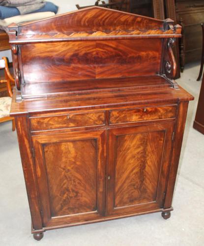 1820's Regency 2 Door Mahogany Chiffonier with Back (1 of 5)