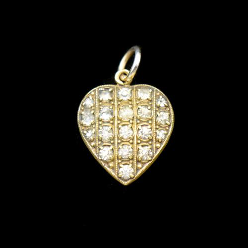 Antique Old Cut Paste Rolled Gold Puffy Heart Pendant Charm (1 of 8) Antique Old Cut Paste Rolled Gold Puffy Heart Pendant Charm (1 of 8)