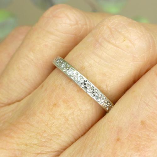 Antique Art Deco platinum diamond full eternity wedding band c1920's ~ Size Q / 8 (1 of 10) Antique Art Deco platinum diamond full eternity wedding band c1920's ~ Size Q / 8 (1 of 10)