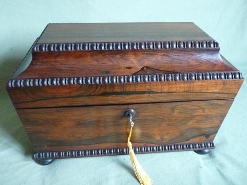 Rosewood Twin Canisters + Bowl Tea Caddy c.1840 (1 of 16)