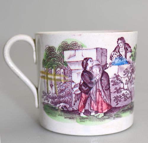Staffordshire Pottery Child's Transferware Nursery Mug Mid 19th Century (1 of 5) Staffordshire Pottery Child's Transferware Nursery Mug Mid 19th Century (1 of 5)