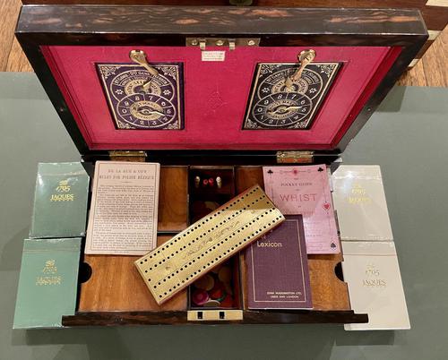 Fine Quality Victorian Coromandel Card / Cribbage Box (1 of 5) Fine Quality Victorian Coromandel Card / Cribbage Box (1 of 5)