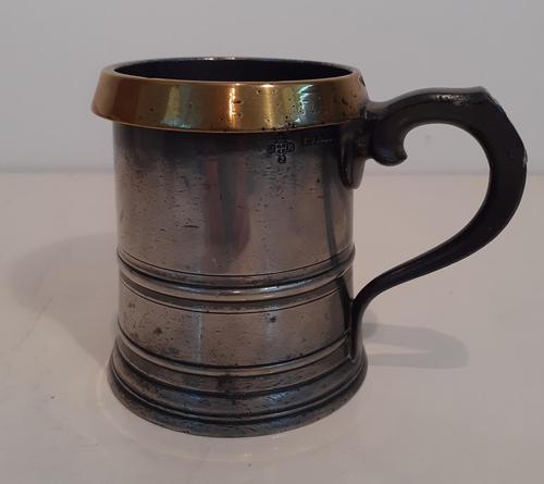 Victorian Pewter Tankard with a Brass Rim (1 of 3) Victorian Pewter Tankard with a Brass Rim (1 of 3)