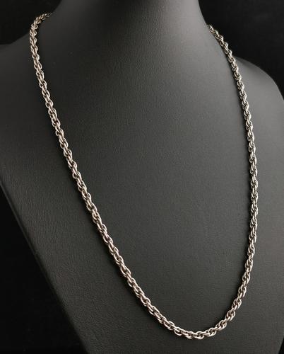 Vintage Art Deco Silver Fancy Rope Link Chain Necklace (1 of 11) Vintage Art Deco Silver Fancy Rope Link Chain Necklace (1 of 11)