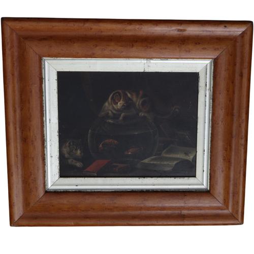 Horatio Henry Couldery, Oil on Board, Cats, Goldfish Bowl, Book with Fly (1 of 7)