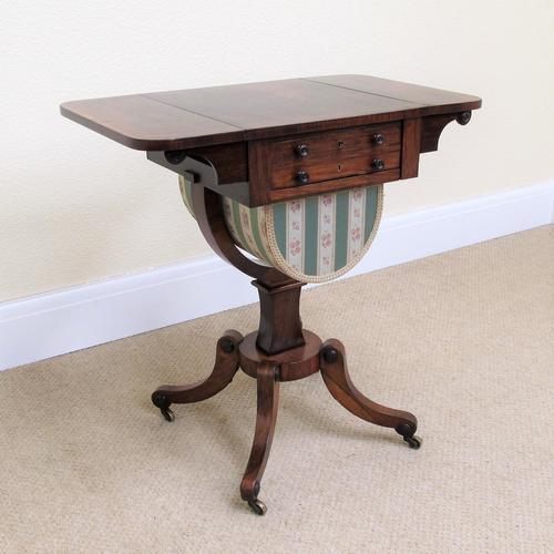 Rosewood Needlework Table (William IV Period) (1 of 11)