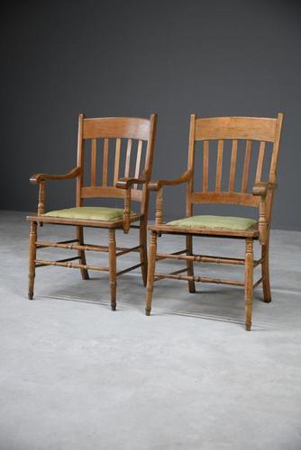 Pair Country Style Carver Chairs (1 of 12)