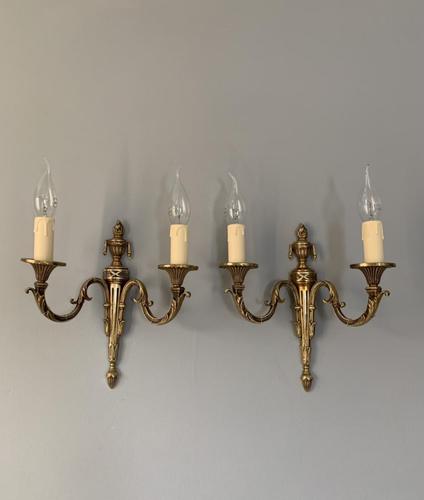 Pair of French Wall Lights, Rewired c.1910 (1 of 9)