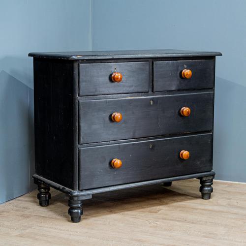 Vintage Painted Chest Of Drawers Black (1 of 7) Vintage Painted Chest Of Drawers Black (1 of 7)