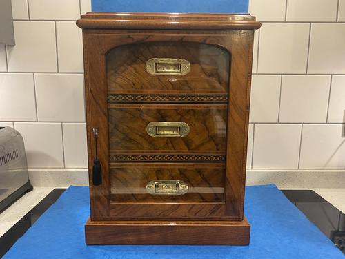 Victorian Walnut Cigar Cabinet With Tunbridge Ware Mosaic Inlay (1 of 16)